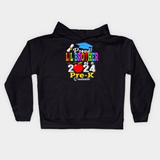 Proud Lil Brother Of 2024 Pre-K Graduate Fathers Day Grad Kids Hoodie